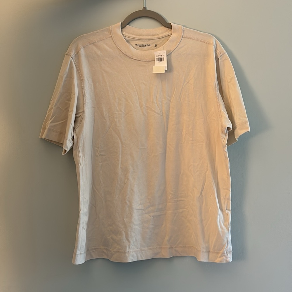 Mens Abercrombie & Fitch Soft Tee Creme XS